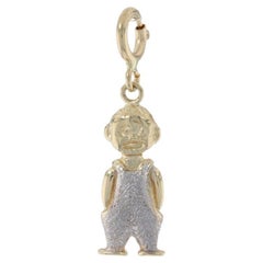 14 Karat Gelbgold Kleiner Jungen Charme, Geschenk für Mutter als Sohn, Keepsake
