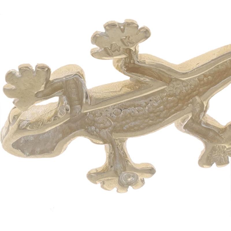 Women's or Men's Yellow Gold Lizard Charm - 14k Reptile Pendant For Sale