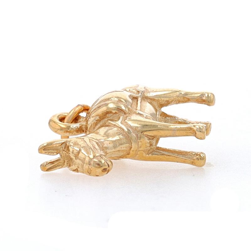 Yellow Gold Loaded Donkey Charm - 14k Burro In Excellent Condition For Sale In Greensboro, NC
