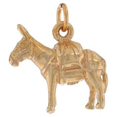 Perlenbesetzter Esel-Charm aus Gelbgold - 14k Burro