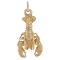 Yellow Gold Lobster Charm - 14k Crustacean Shellfish Pendant