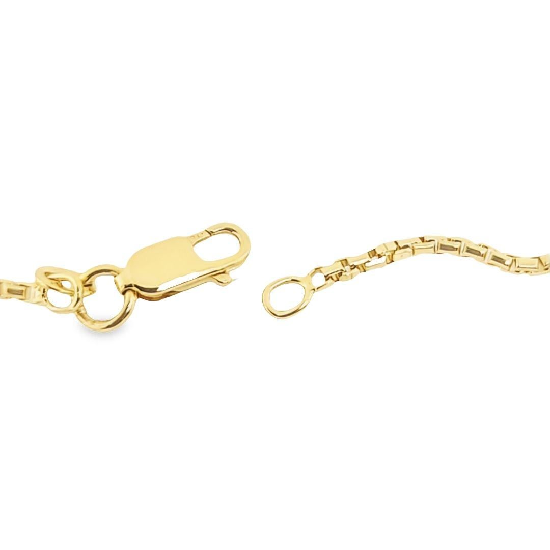 18 Karat Yellow Gold Rounded Box Chain Measuring 1.75mm Wide and 24 Inches Long with Lobster Clasp Closure. Finished Weight is 14.6 Grams.