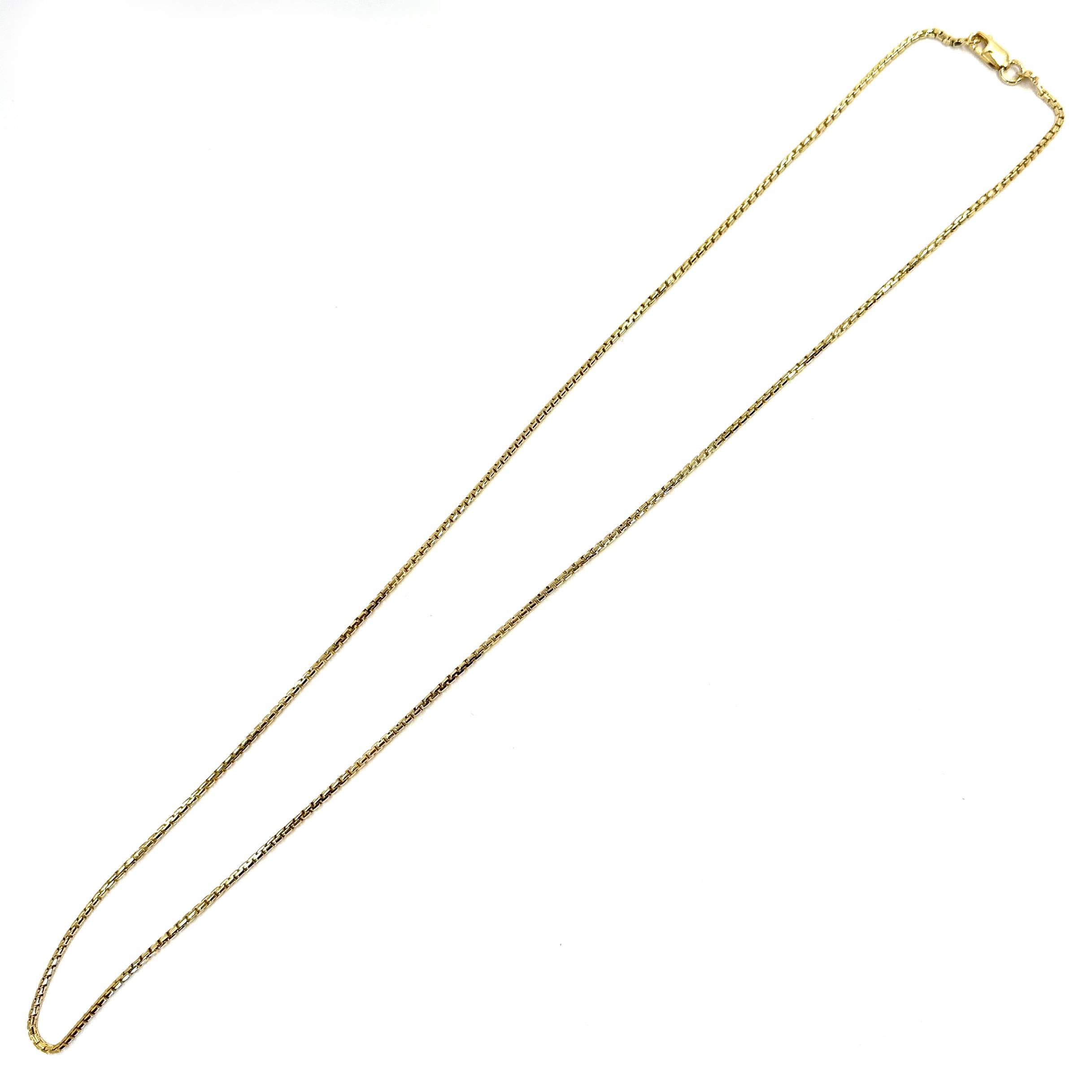 Men's Yellow Gold Long Rounded Box Chain For Sale