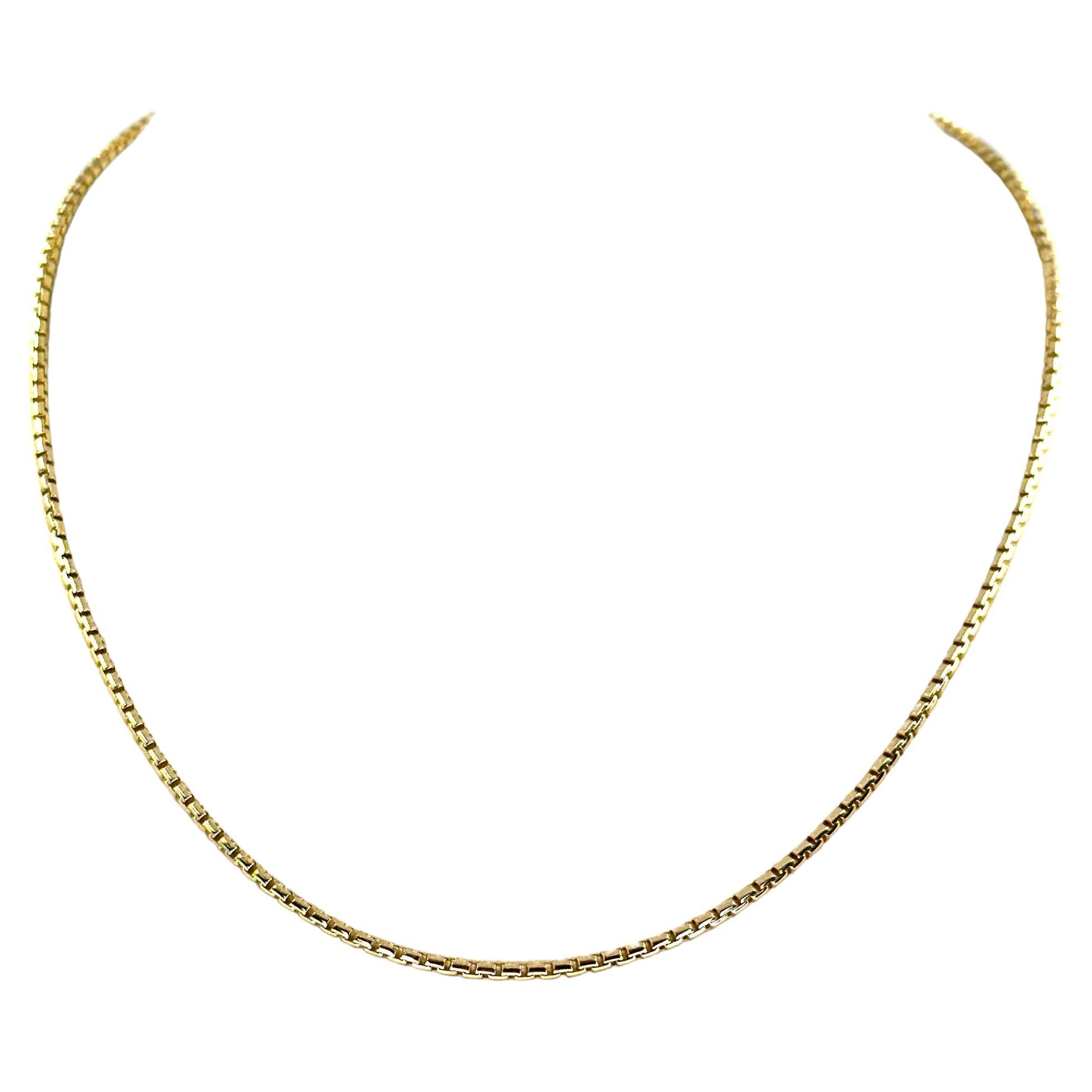 Yellow Gold Long Rounded Box Chain
