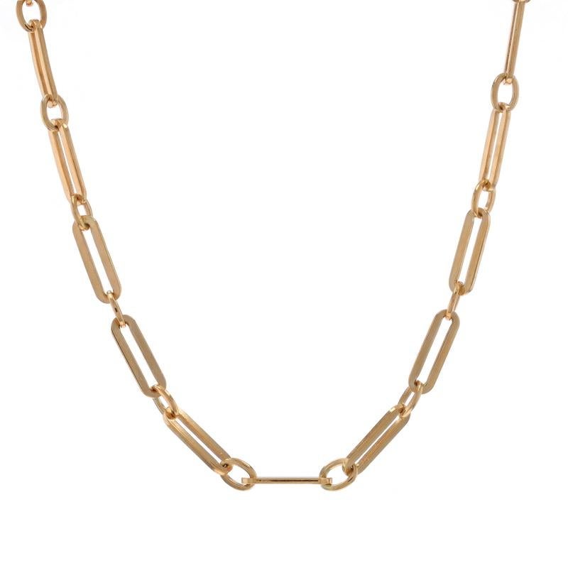 Lange und kurze Taschenuhrkette aus Gelbgold - 14k Papierclip im Zustand „Hervorragend“ in Greensboro, NC