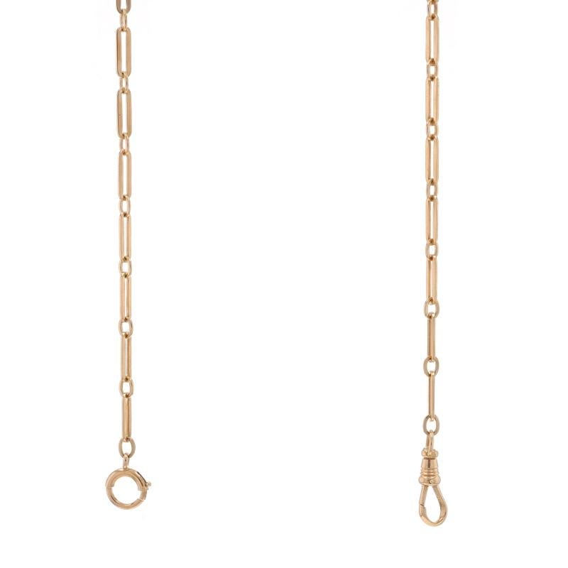 Lange und kurze Taschenuhrkette aus Gelbgold - 14k Papierclip für Damen oder Herren