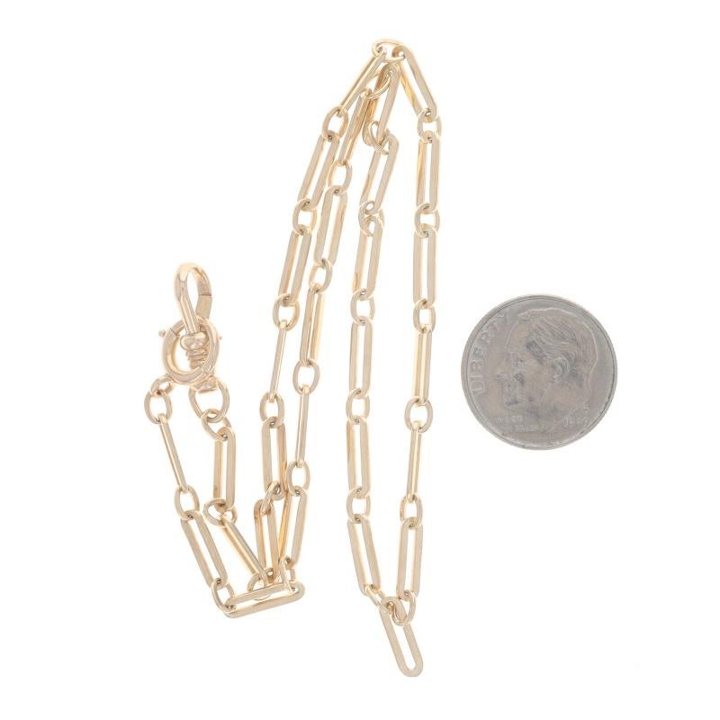 Lange und kurze Taschenuhrkette aus Gelbgold - 14k Papierclip 1