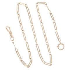 Lange und kurze Taschenuhrkette aus Gelbgold - 14k Papierclip