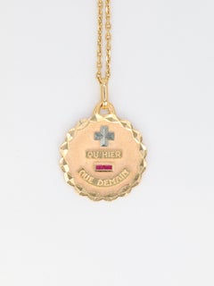 Yellow Gold Love Augis Medal, Plus Hier Moins Demain, A.Augis 1960