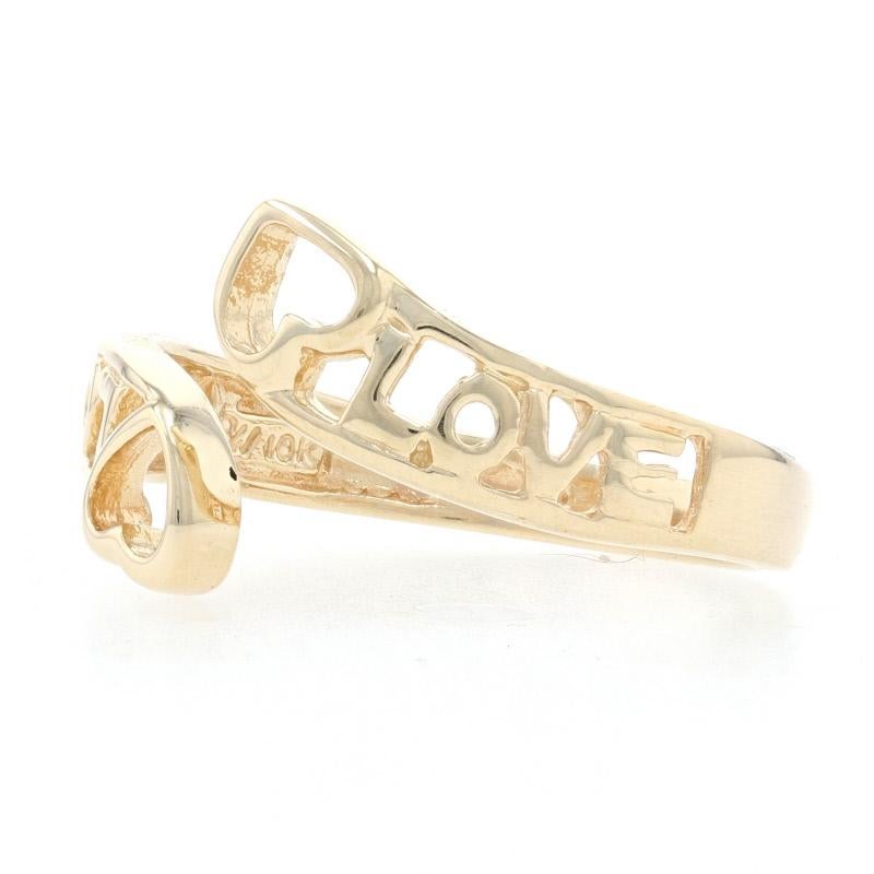Yellow Gold Love Bypass Ring, 10k Hearts 3
