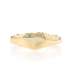 Yellow Gold Love Heart Engravable Signet Ring - 14k Midi Child's