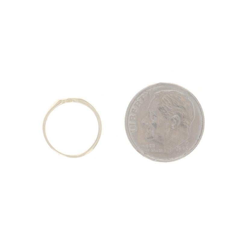 Women's Yellow Gold Love Heart Engravable Signet Ring - 14k Midi Child's For Sale