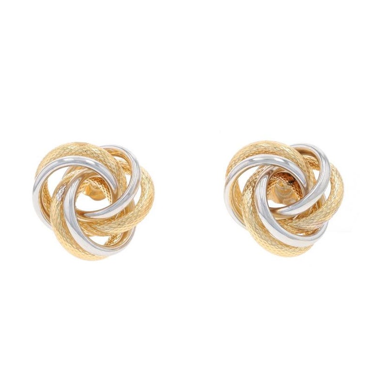 LUVA Orecchini A Nodo D'amore In Acciaio Inox Placcato Oro 18 Carati, Impermeabili, Ipoallergenici, 19x14.5 Mm - 5