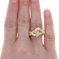 Yellow Gold Love Knot Statement Band, 18 Karat Women's Ring