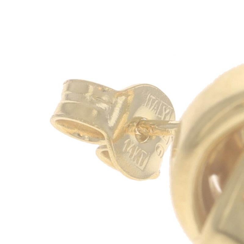 Yellow Gold Love Knot Stud Earrings - 14k Italy Pierced For Sale 1