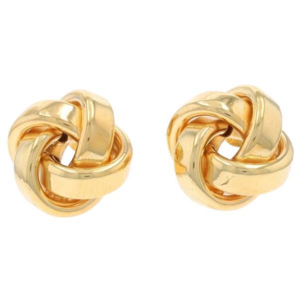 Gelbgold Love Knot Ohrstecker - 14k Italien durchbohrt