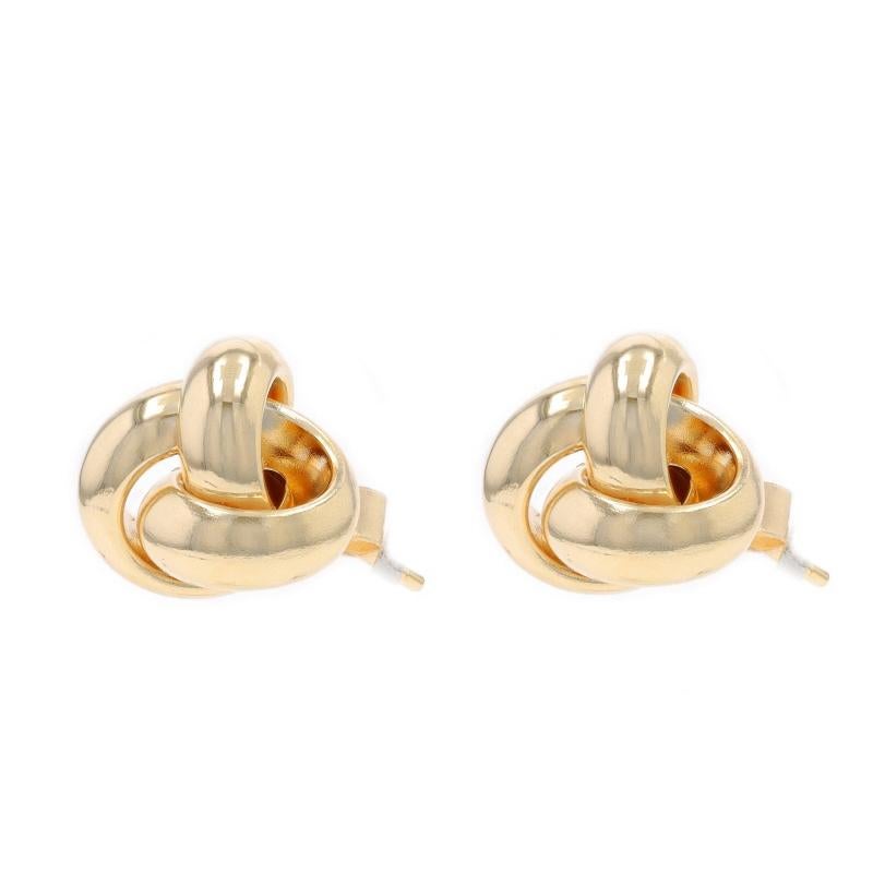 Yellow Gold Love Knot Stud Earrings - 14k Pierced In New Condition In Greensboro, NC