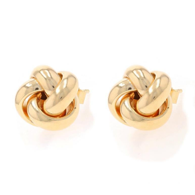 Women's Yellow Gold Love Knot Stud Earrings - 14k Pierced