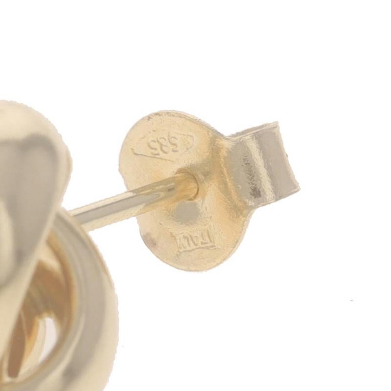 Yellow Gold Love Knot Stud Earrings - 14k Pierced 2