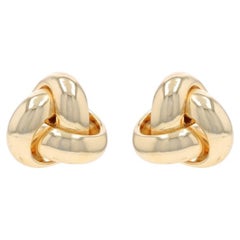 Yellow Gold Love Knot Stud Earrings - 14k Pierced