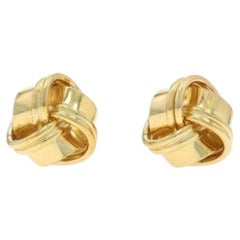 Yellow Gold Love Knot Stud Earrings - 18k Pierced