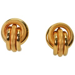 Yellow Gold Love Knot Stud Earrings