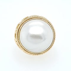 Yellow Gold Mabe Pearl Cocktail Ring