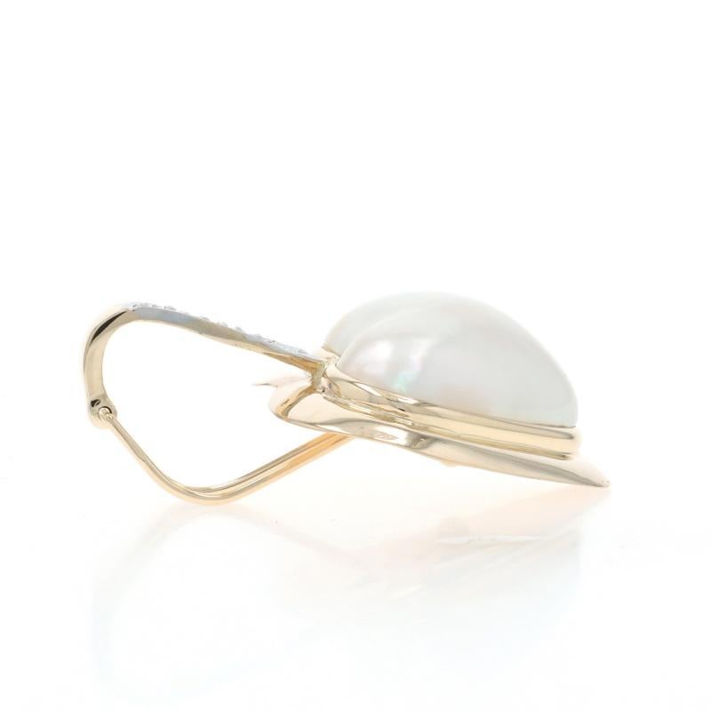 Cuore Ciondolo con cuore di perla Mabe in oro giallo - 14k Love in vendita
