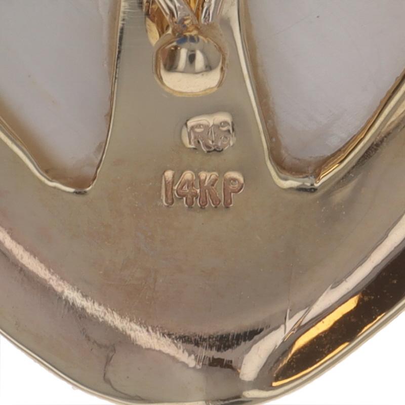 Donna Ciondolo con cuore di perla Mabe in oro giallo - 14k Love in vendita