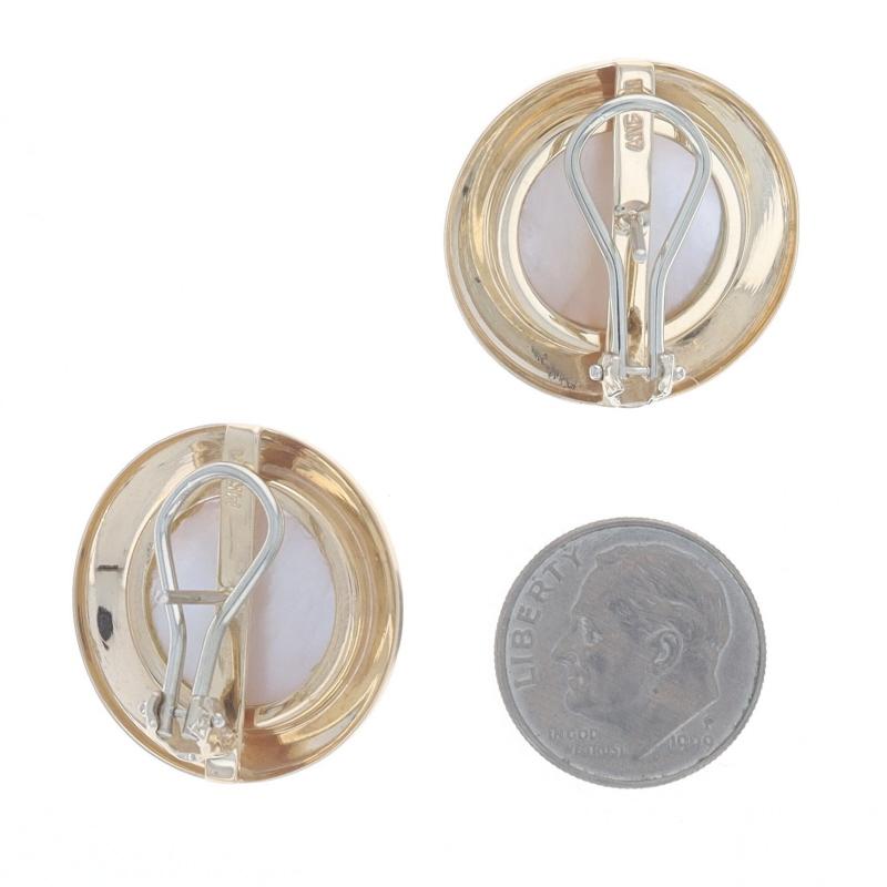 Donna Orecchini grandi con perle Mabe in oro giallo - 14k - a buco in vendita