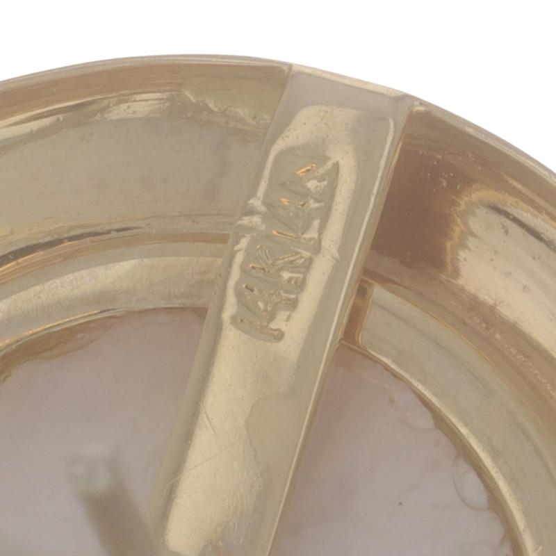 Orecchini grandi con perle Mabe in oro giallo - 14k - a buco in vendita 1