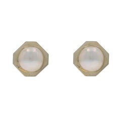 Orecchini con perle Mabe in oro giallo - 14k - a buco rotondo