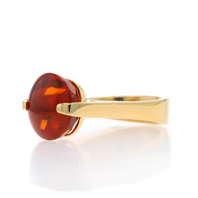 Yellow Gold Madeira Citrine Cocktail Ring - 18k Buff Top Portuguese 8.82ct In Excellent Condition For Sale In Greensboro, NC