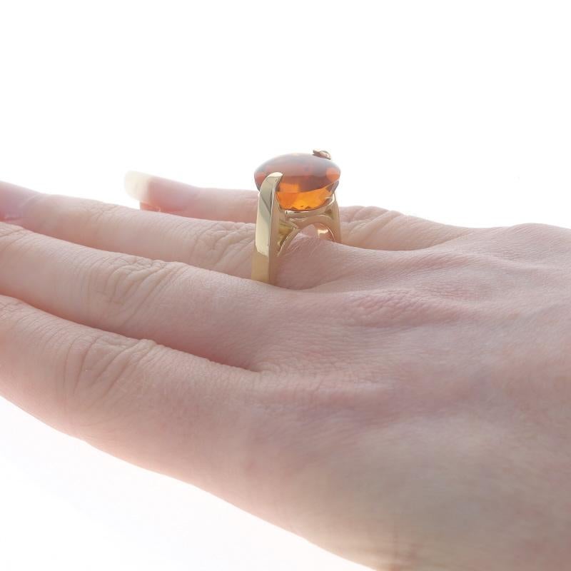Women's Yellow Gold Madeira Citrine Cocktail Ring - 18k Buff Top Portuguese 8.82ct For Sale