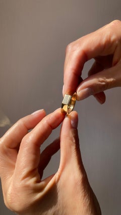 Yellow Gold Man Band Wedding Engagement Ring Made in Italy by Rossella Ugolini