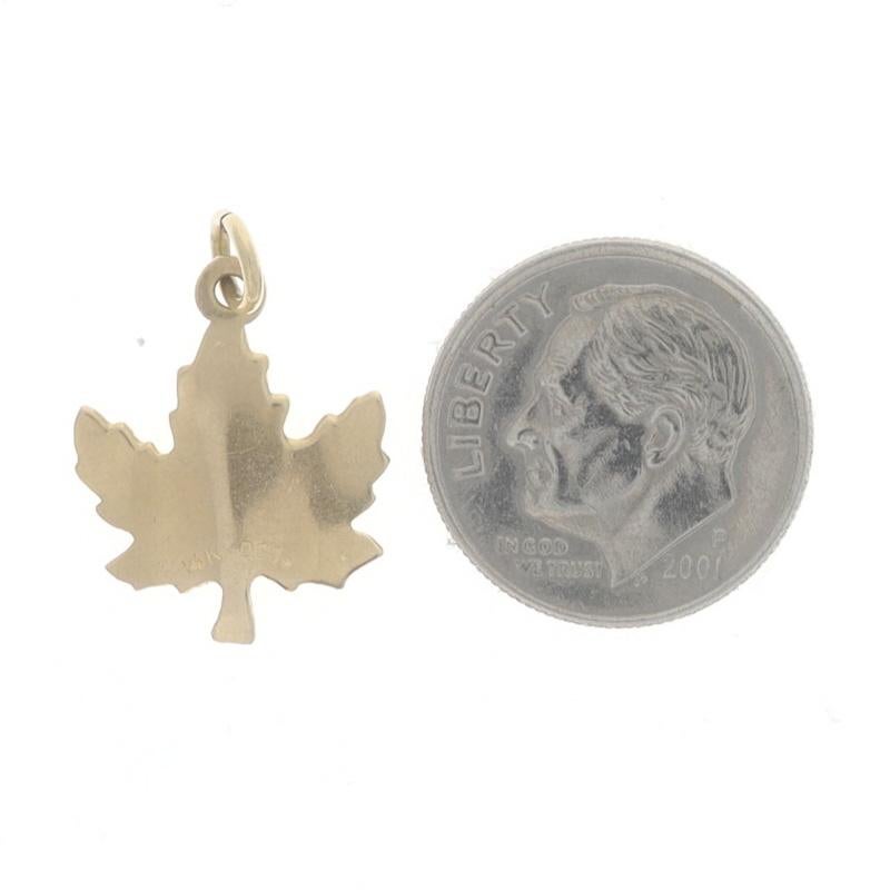 Women's Yellow Gold Maple Leaf Charm - 14k Pendant For Sale