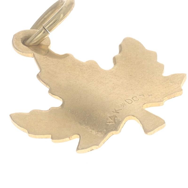 Yellow Gold Maple Leaf Charm - 14k Pendant For Sale 1