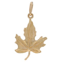 Pendentif feuille d'érable en or jaune - 14k Foliage