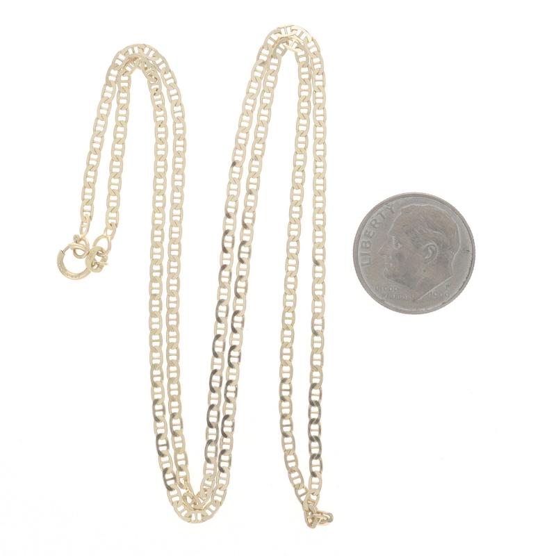 Contenu du métal : Or jaune 14k

Style de chaîne : Marin
Style du collier : Chaîne
Type de fermeture : Fermoir à anneau à ressort

Mesures

Longueur : 20 1/4