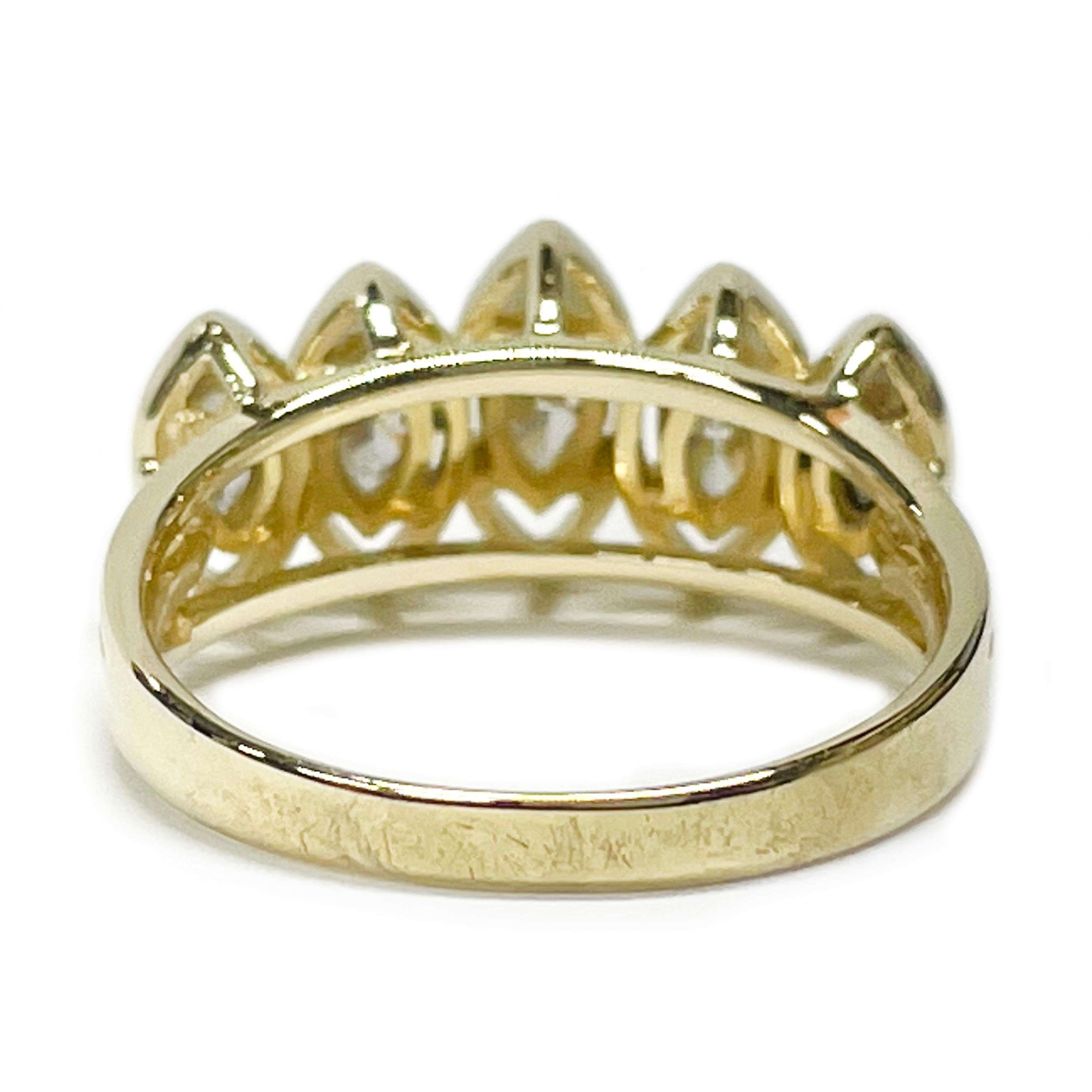 5 stone marquise diamond ring