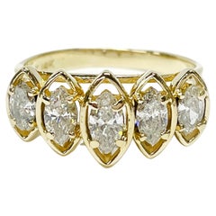 Yellow Gold Marquise Diamond Ring