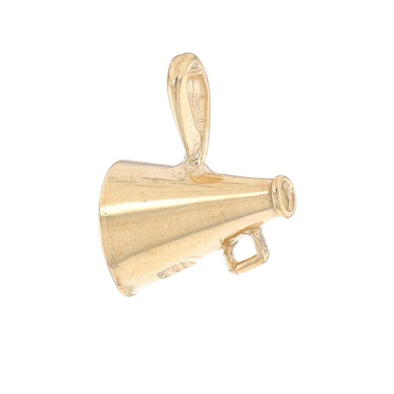 Metal Content: 14k Yellow Gold

Theme: Megaphone, Cheerleading, Sports Fan

Measurements

Tall (from stationary bail): 17/32