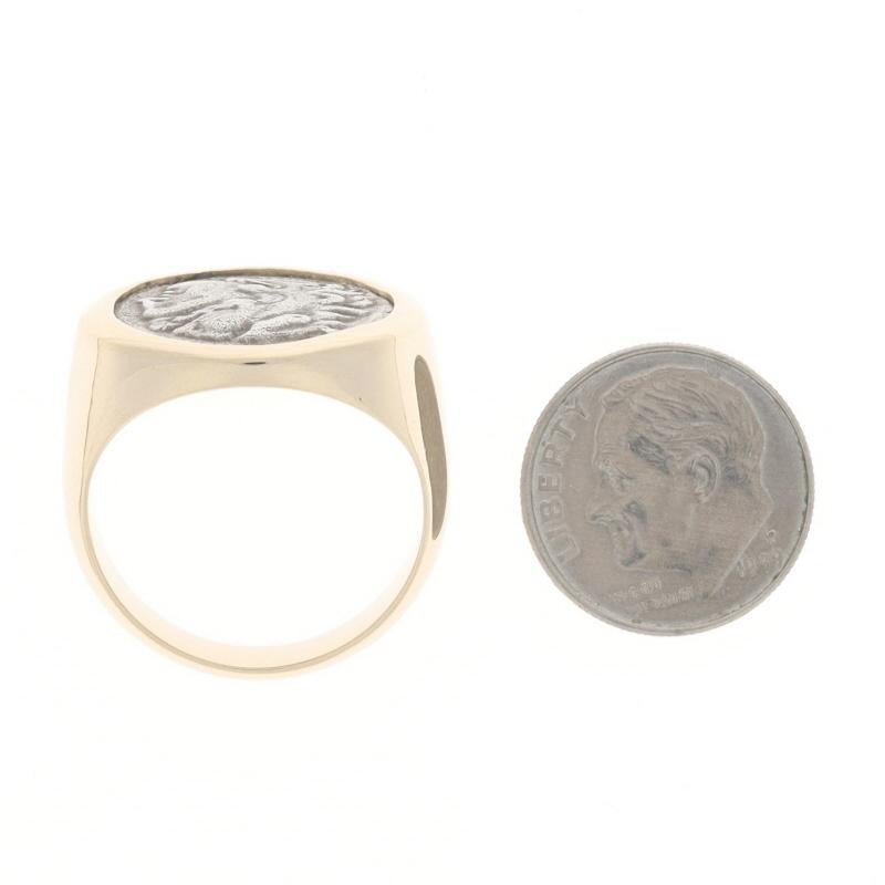 Bague en or jaune pour homme Alexander Great Macedonian Coin Ring 14k Hercules Zeus Custom en vente 2