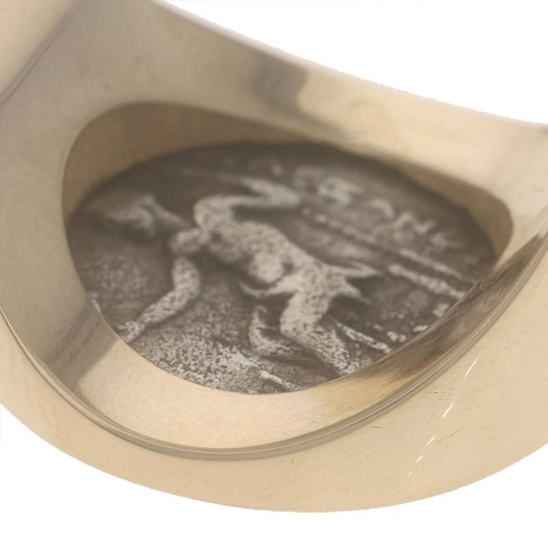 Bague en or jaune pour homme Alexander Great Macedonian Coin Ring 14k Hercules Zeus Custom en vente 3