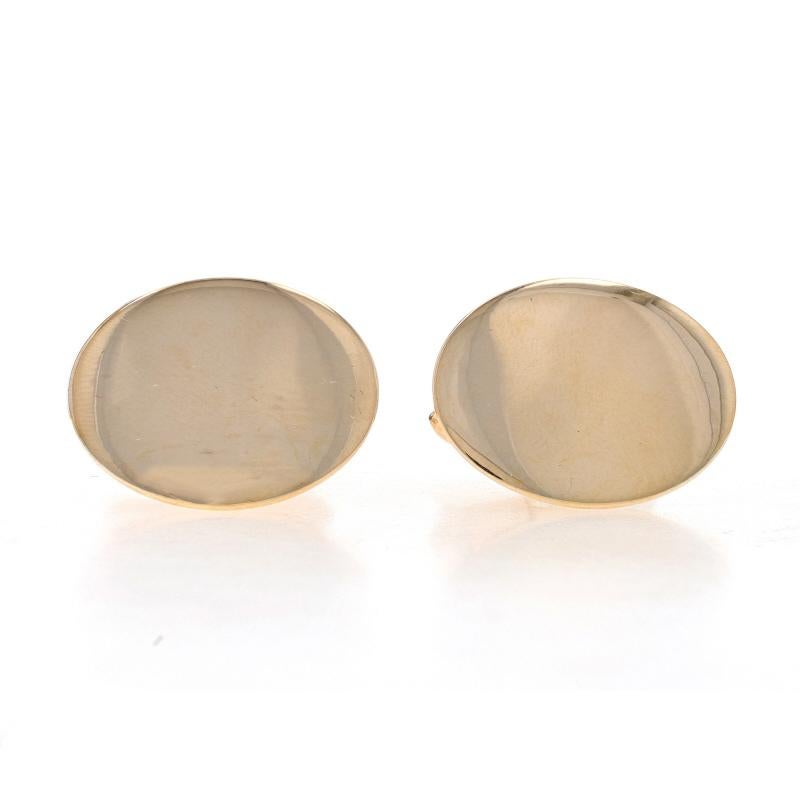 Metal Content: 10k Yellow Gold

Style: Cufflinks
Features: Engravable

Measurements
Tall: 21/32