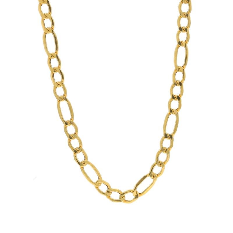 Metallgehalt: 10k Gelbgold

Kette Stil: Diamantschliff Figaro
Halskette Stil: Kette
Verschluss-Typ: Karabinerhakenverschluss
Merkmale: Hohle Gliederkonstruktion für ganztägigen Tragekomfort

Messungen
Länge: 22