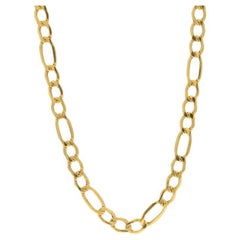 Gelbgold Herren Figaro Halskette mit Diamantschliff 22" - 10k Italien