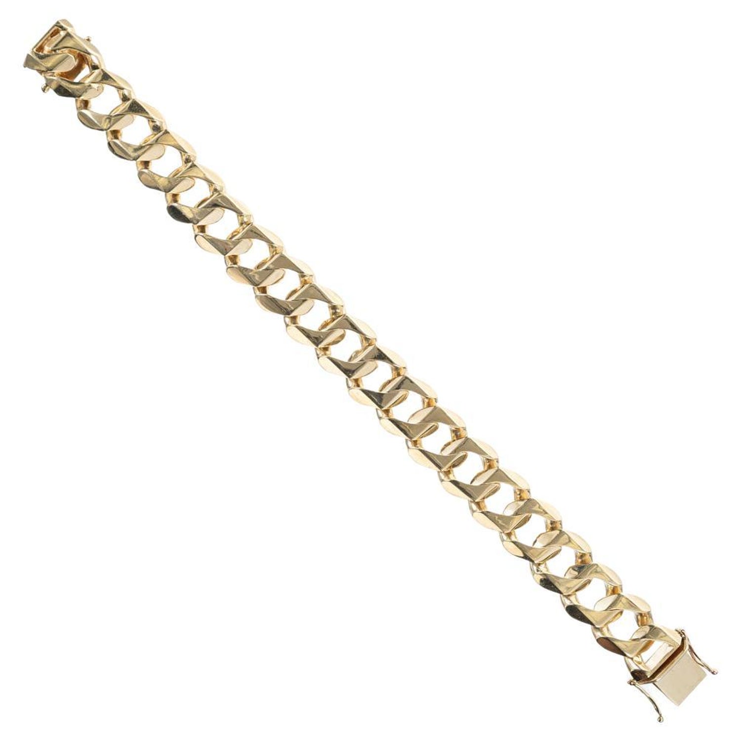 1stDibs Diamond Gold Curb Link Tag Men Bracelet