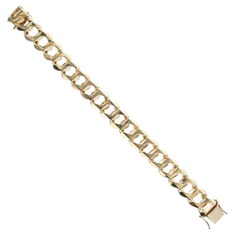 Yellow Gold Men's Link Bracelet For Sale at 1stDibs
