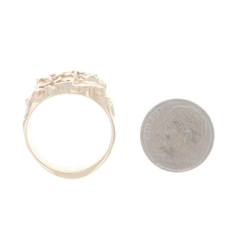 Gelbgold Herrenring mit Nugget-Struktur - 14k Statement 3